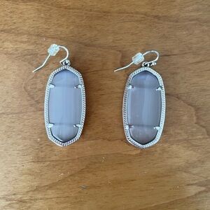 Kendra Scott Dangle Silver and Gray Earrings